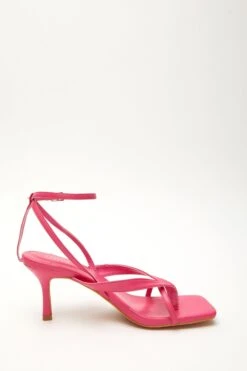Pink Square Toe Heeled Sandal -Princess Style Shop 00100032979 ZS