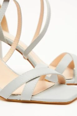 Blue Cross Strap Block Heeled Sandals -Princess Style Shop 00100033018 ZB