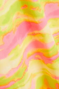 Lime Marble Print Tie Back Midi Dress -Princess Style Shop 00100033378 ZS