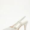 Silver Shimmer Slingback Court Heels -Princess Style Shop 00100033918 ZM