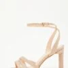 Wide Fit Champagne Shimmer Block Heeled Sandals -Princess Style Shop 00100033927 ZM