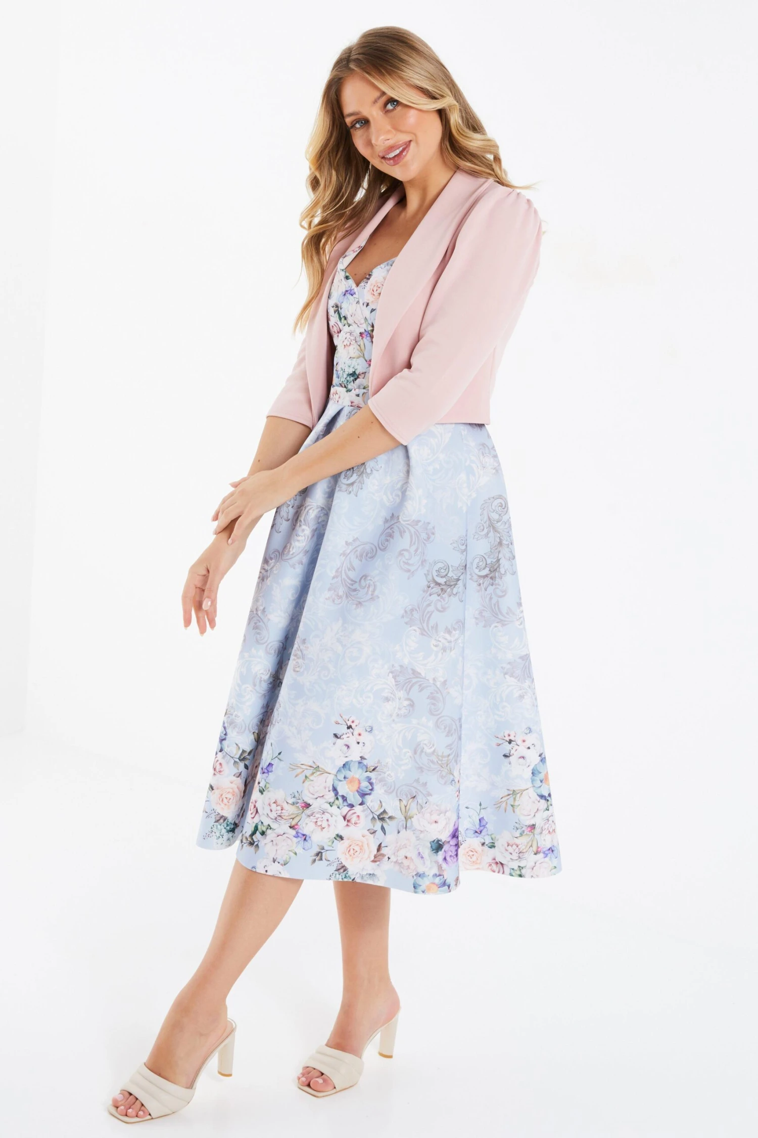 Pink Shawl Collar Crop Jacket 6 Pink Shawl Collar Crop Jacket - Image 4