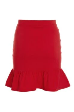 Red Ruched Mini Skirt -Princess Style Shop 00100034082 ZB