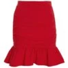 Red Ruched Mini Skirt