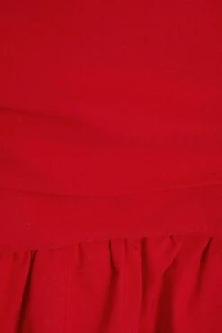 Red Ruched Mini Skirt -Princess Style Shop 00100034082 ZS