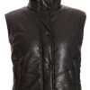 Black Short Faux Leather Gilet -Princess Style Shop 00100034336 ZM