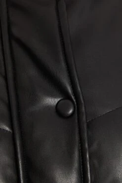 Black Short Faux Leather Gilet -Princess Style Shop 00100034336 ZS