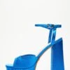 Blue Satin Platform Heeled Sandals -Princess Style Shop 00100034499 ZM