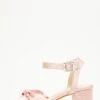 Pink Satin Knot Heeled Sandals -Princess Style Shop 00100034503 ZM