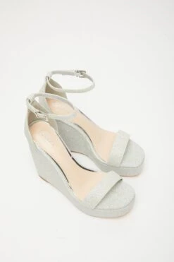 Silver Shimmer Platform Wedges -Princess Style Shop 00100034581 XS