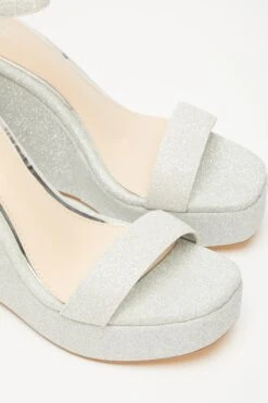 Silver Shimmer Platform Wedges -Princess Style Shop 00100034581 ZB
