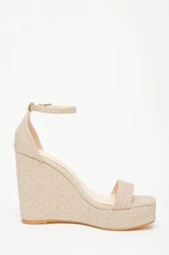 Rose Gold Shimmer Platform Wedges -Princess Style Shop 00100034582 ZS
