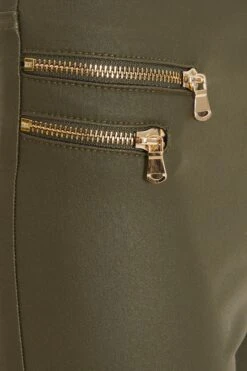 Green Faux Leather Skinny Trousers -Princess Style Shop 00100034748 ZS