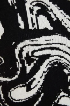 Black Marble Print Mini Jumper Dress -Princess Style Shop 00100034803 ZS