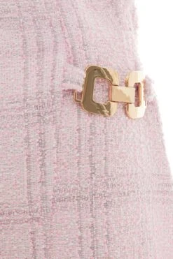 Pink Check Boucle Mini Skirt -Princess Style Shop 00100034847 ZS