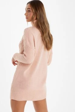 Pink Knitted Pearl Mini Jumper Dress -Princess Style Shop 00100034982 XB