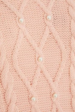 Pink Knitted Pearl Mini Jumper Dress -Princess Style Shop 00100034982 ZS