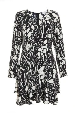 Black Animal Print Mini Dress