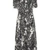 Black Animal Print Midi Dress -Princess Style Shop 00100035022 ZM