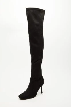 Black Over The Knee Heeled Boots -Princess Style Shop 00100035048 XB