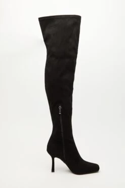 Black Over The Knee Heeled Boots -Princess Style Shop 00100035048 ZS