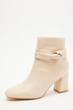 Pink Faux Leather Heeled Ankle Boots -Princess Style Shop 00100035076 XB
