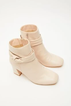 Pink Faux Leather Heeled Ankle Boots -Princess Style Shop 00100035076 XS