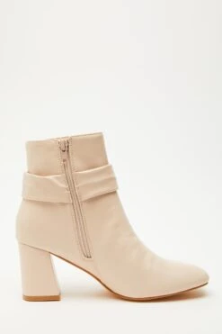 Pink Faux Leather Heeled Ankle Boots -Princess Style Shop 00100035076 ZS
