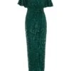 Green Sequin Batwing Maxi Dress -Princess Style Shop 00100035142 ZM
