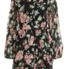 Black Floral Tiered Skater Dress -Princess Style Shop 00100035157 ZM