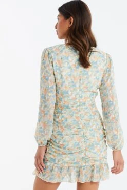 Multicoloured Floral Bodycon Mini Dress -Princess Style Shop 00100035162 XB