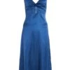Navy Satin Cut Out Midi Dress -Princess Style Shop 00100035219 ZM