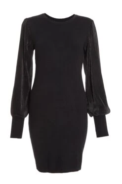 Black Light Knit Bodycon Mini Dress