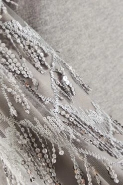 Grey Knitted Embellished Mini Dress -Princess Style Shop 00100035262 ZS