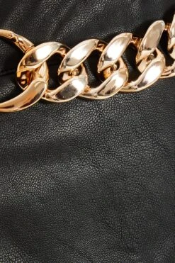 Black Faux Leather Pleated Mini Skirt -Princess Style Shop 00100035283 ZS