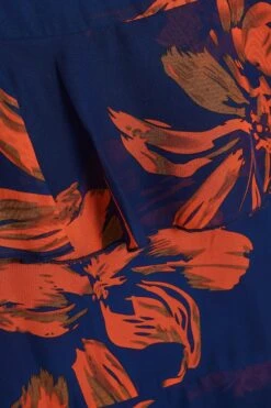 Orange Floral Chiffon Tiered Midi Skirt -Princess Style Shop 00100035490 ZS