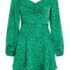 Green Animal Print Skater Dress