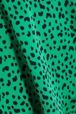 Green Animal Print Skater Dress -Princess Style Shop 00100035494 ZS