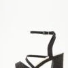 Black Glitter Block Heeled Sandals -Princess Style Shop 00100035583 ZM