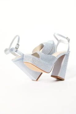 Silver Diamante Platform Heeled Sandals -Princess Style Shop 00100035587 XS