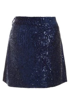 Navy Sequin Mini Skirt 12 Navy Sequin Mini Skirt -Princess Style Shop 00100035834 ZB
