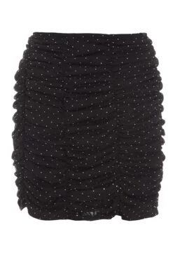 Black Diamante Mesh Mini Skirt -Princess Style Shop 00100035837 ZB