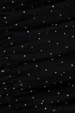 Black Diamante Mesh Mini Skirt -Princess Style Shop 00100035837 ZS