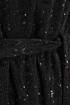 Black Sequin Batwing Peplum Top -Princess Style Shop 00100035864 ZS