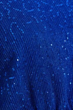 Royal Blue Sequin Batwing Peplum Top -Princess Style Shop 00100035868 ZS