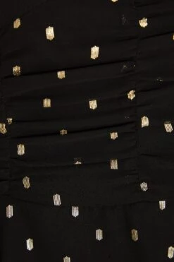 Black Chiffon Foil Tiered Mini Dress -Princess Style Shop 00100035887 ZS