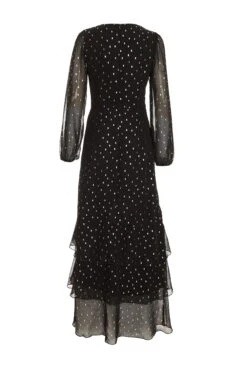 Black Chiffon Foil Maxi Dress -Princess Style Shop 00100035895 ZB