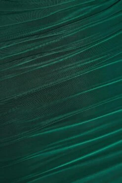 Bottle Green Ruched Bodycon Midi Dress -Princess Style Shop 00100035908 ZS