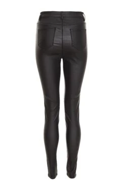 Black Faux Leather Button Up Trousers -Princess Style Shop 00100035911 ZB