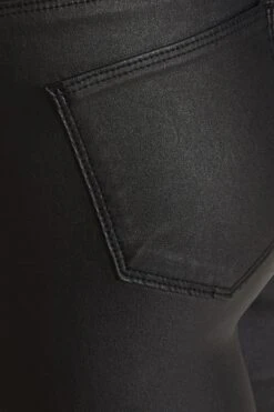 Black Faux Leather Button Up Trousers -Princess Style Shop 00100035911 ZS